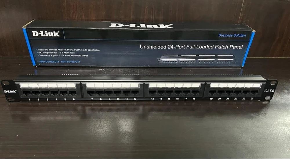D-Link CAT6 24 Port Loaded Patch Panel