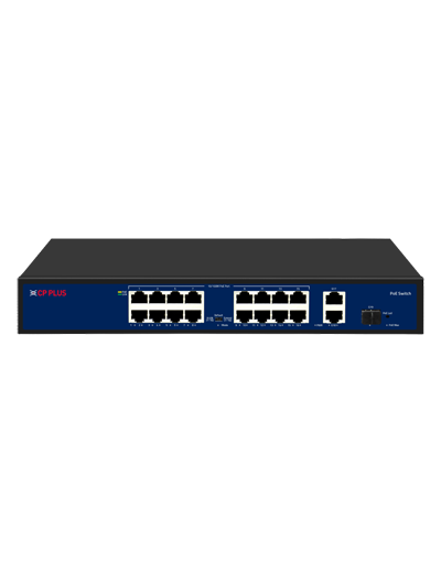 CP-PLUS CP-DNW-HPU16G2F1-20 19 Ports Switch with 16 PoE Ports & 2 Gigabit + 1 SFP Port