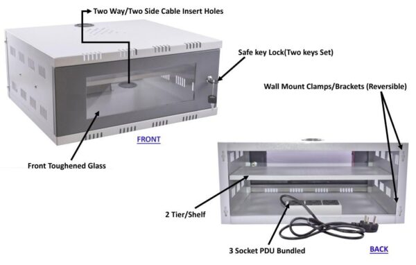 OEM 4U REGULAR 200x450x400 with 3 socket PDU & Tray