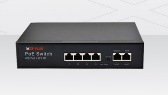 CP-PLUS CP-SAVW-HPU4H2-65 6 Ports Switch with 4 Gigabit PoE Ports & 2 Gigabit Uplink Ports