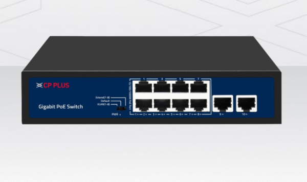 CP-PLUS CP-DNW-GPU8G2-96-V4 10 Ports Switch with 8 Gigabit PoE Ports & 2 Gigabit Uplink Ports