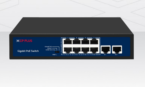 CP-PLUS CP-DNW-GPU8G2-96-V4 10 Ports Switch with 8 Gigabit PoE Ports & 2 Gigabit Uplink Ports
