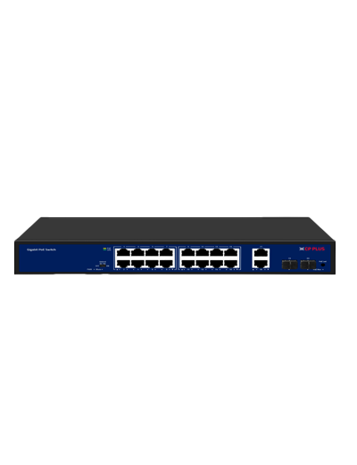 CP-PLUS CP-DNW-GPU16G2F2-20 16 Port Gigabit Unmanaged PoE Switch with 2 SFP ports