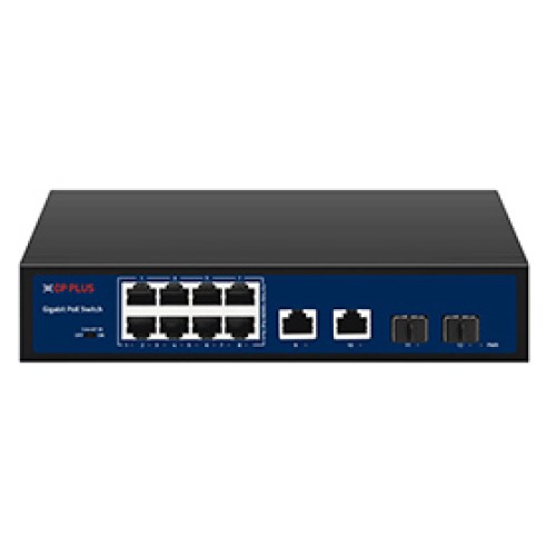 CP-PLUS CP-DNW-GPU8G2F2-96  10 Ports Switch with 8 Gigabit PoE Ports & 2 Gigabit Uplink Ports, 2 SFP Ports