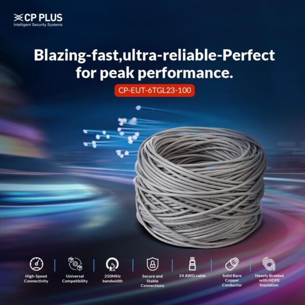 CP-PLUS CP-EUT-6TGL23-100 100M Premium CAT6 Copper Cable