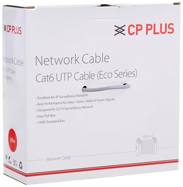 CP-PLUS CP-FUT-6TSRH-100 100M CAT6 Indoor Cable (Eco Series)