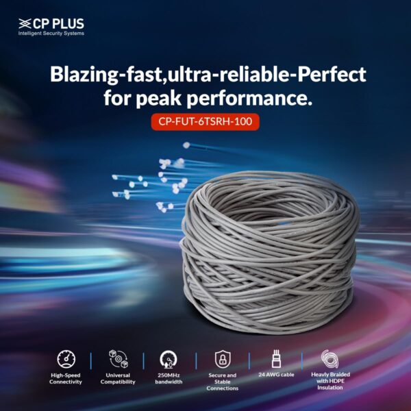 CP-PLUS CP-FUT-6TSRH-100 100M CAT6 Indoor Cable (Eco Series)