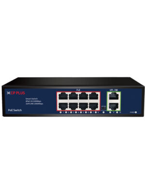 CP-PLUS CP-DNW-HPU8G2-96-V3 10 Ports Switch With 8 PoE Ports + 2 Gigabit Uplink Ports